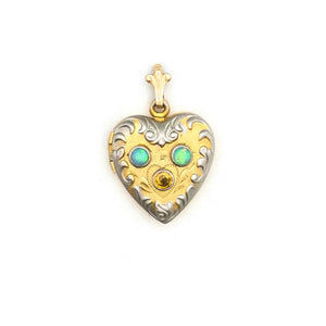 Opal & Citrine Heart Locket