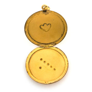 Red Stone Flower & Crossbar Locket