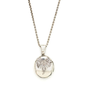 Sterling Silver Floral Collar Locket
