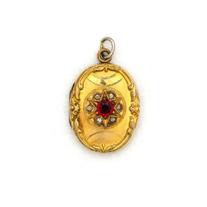 Red Star Oval Locket