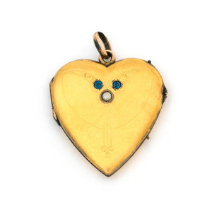 Something Blue Deco Heart Locket