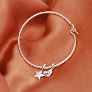 Crescent Moon Birthstone Charm Bracelet