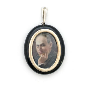 14K Diamond & Onyx Locket