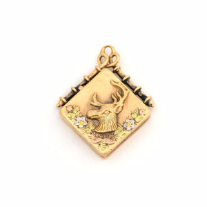 10K Art Nouveau Elk Locket