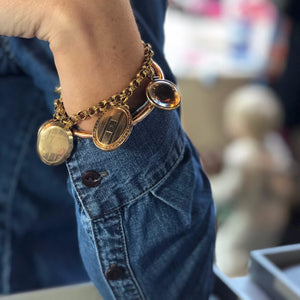 Vintage Locket Charm Bracelet