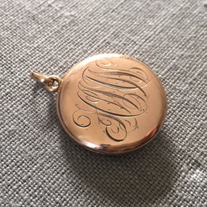 14K Gold and Diamond Round Victorian Locket