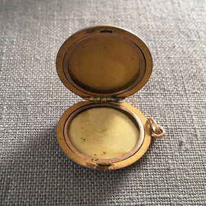 14K Gold and Diamond Round Victorian Locket