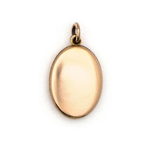 Red & White Oval Crossbar Antique Locket