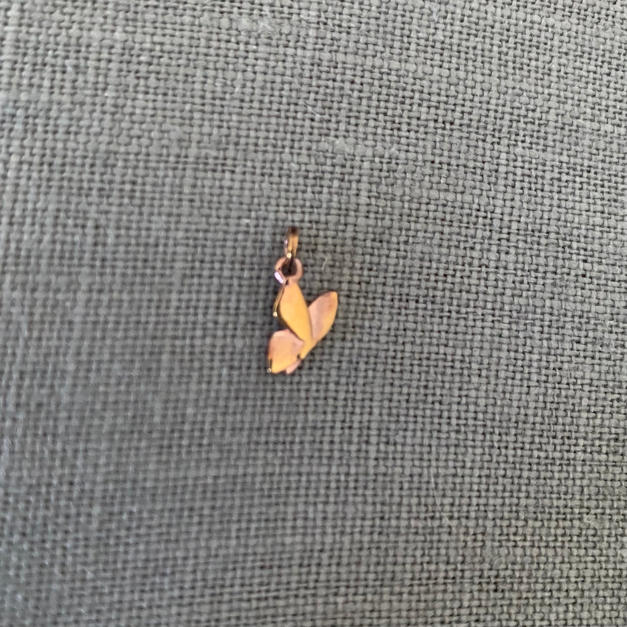 Polished Rose Gold Vermeil Butterfly Charm - Tiny