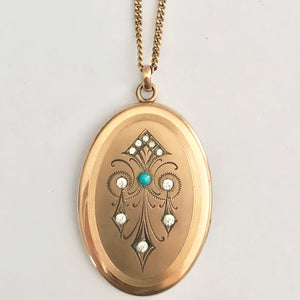 Turquoise Chandelier Antique Locket