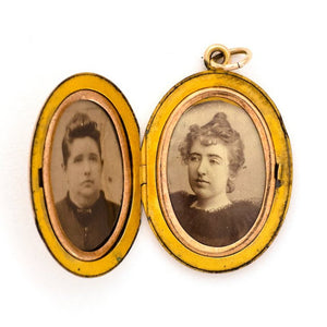 Pinstripe Moon & Star Locket