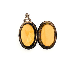 Sterling Silver Oval Floral Locket