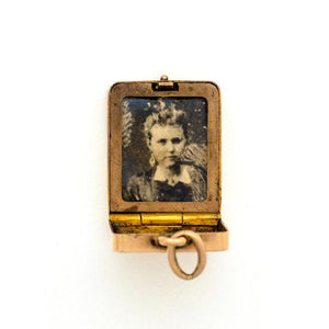 14K Rose Gold and Platinum Sunrise Locket