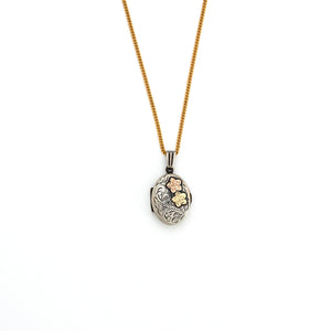 Tri-Metal Floral Locket