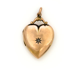 15K Gold & Diamond English Victorian Heart Locket