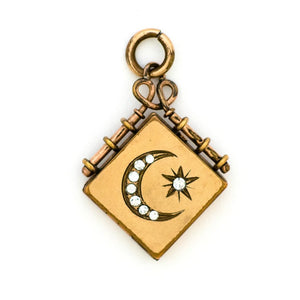 Moon and Star Square Locket