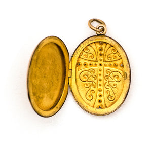 Ornate Oval Cross Locket