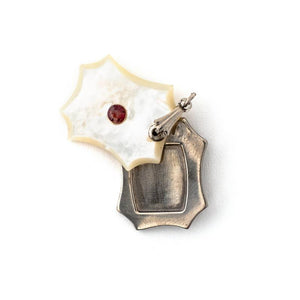 Deco Garnet and Mother of Pearl Locket