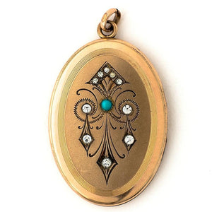 Turquoise Chandelier Antique Locket