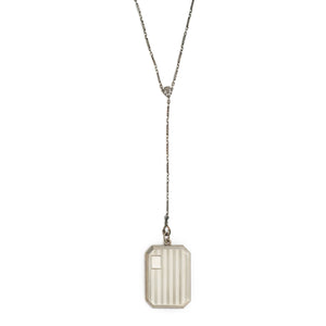 Deco Pinstripe Rectangle Locket