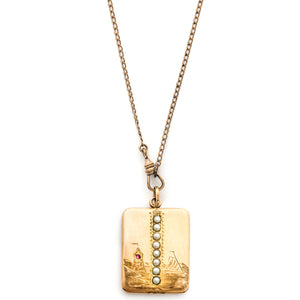 Nautical Pearl Antique Locket