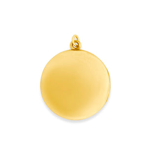 initial locket, back view, gold fill, blank back