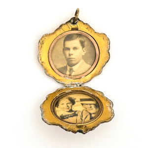 Crescent Moon & Flowers Locket