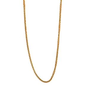 14K Yellow Gold Round Wheat Chain