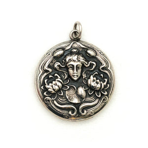 Silver Lady of the Water Lilies Locket
