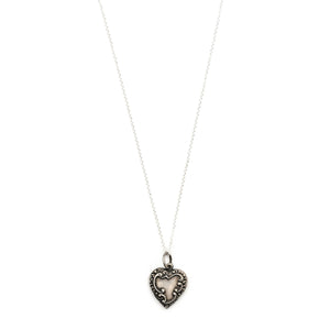 Antique Sterling Silver Swirling Heart Charm