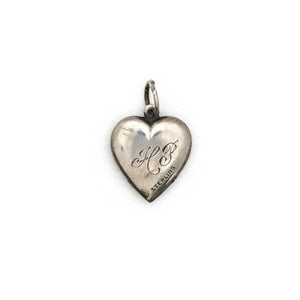 Antique Sterling Silver Swirling Heart Charm