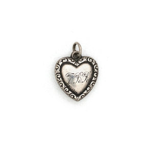 Antique Sterling Silver Multi Color Heart Charm