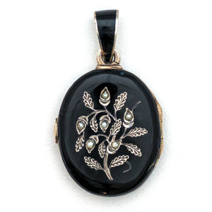 Oak & Acorn Enamel Locket