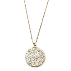 Sterling Silver Engraved Floral Locket