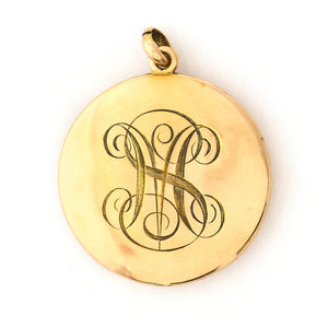 10k Gold Diamond & Ruby Clover Locket