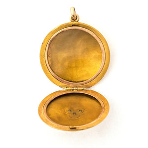 10k Gold Diamond & Ruby Clover Locket