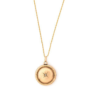 10k Gold & Diamond Petite Starburst Locket