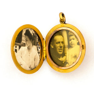 14k Gold & Diamond Crescent Moon Locket