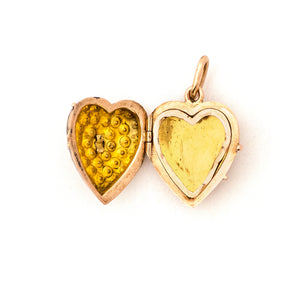 14K Rose Gold Victorian Pearl Heart Locket