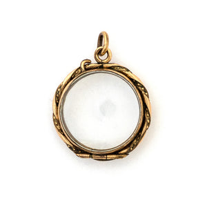 Woven Filigree Antique Portrait Locket, back view, portrait locket for photos and pictures