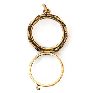 Woven Filigree Antique Portrait Locket, open locket view, portrait locket for photos and pictures