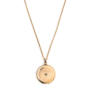 10k Gold Simple Diamond Starburst Locket