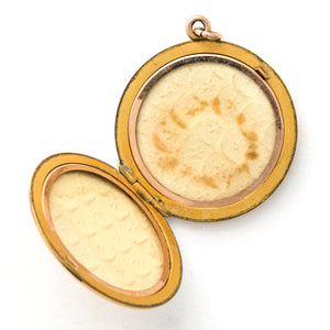 Green & White Crescent Moon Locket