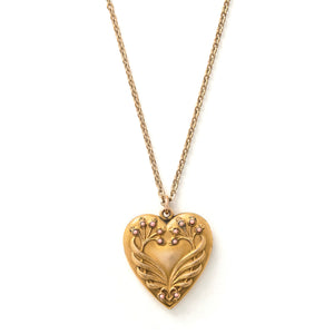 Coral Berry Heart Locket