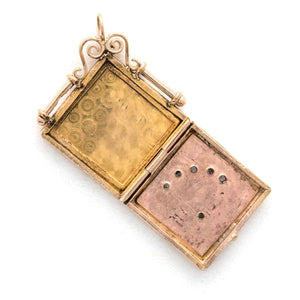 Crescent Moon & Starburst Square Locket