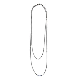 6 Stone Victorian Gunmetal Watch Chain