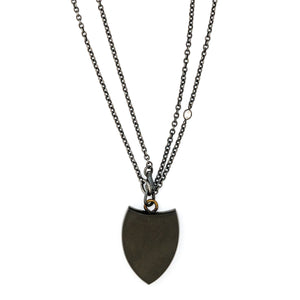 Victorian Bog Oak Shield Antique Locket