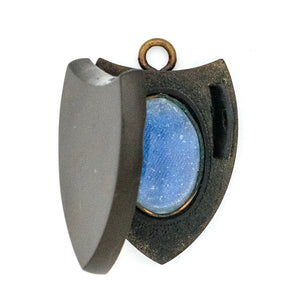 Victorian Bog Oak Shield Antique Locket