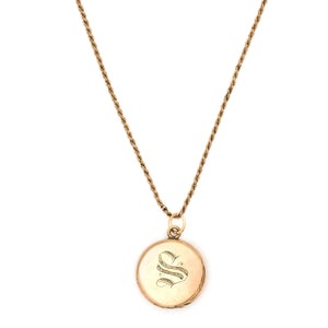 Engraved "S" Locket