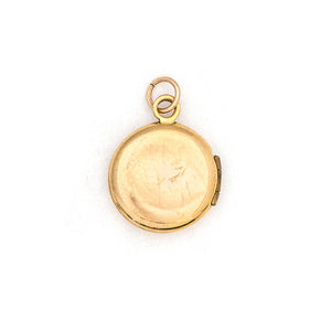 Vintage 14K Gold & Diamond Petite Starburst Locket